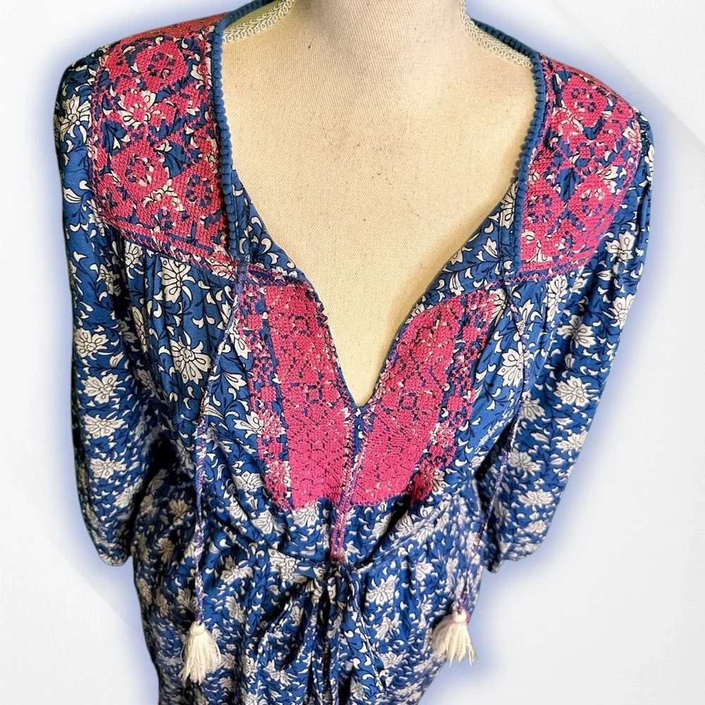 J. Crew ‘Belted Tunic Dress’ in “Night Sky Block Print” for Women Size Medium - Picture 6 of 16